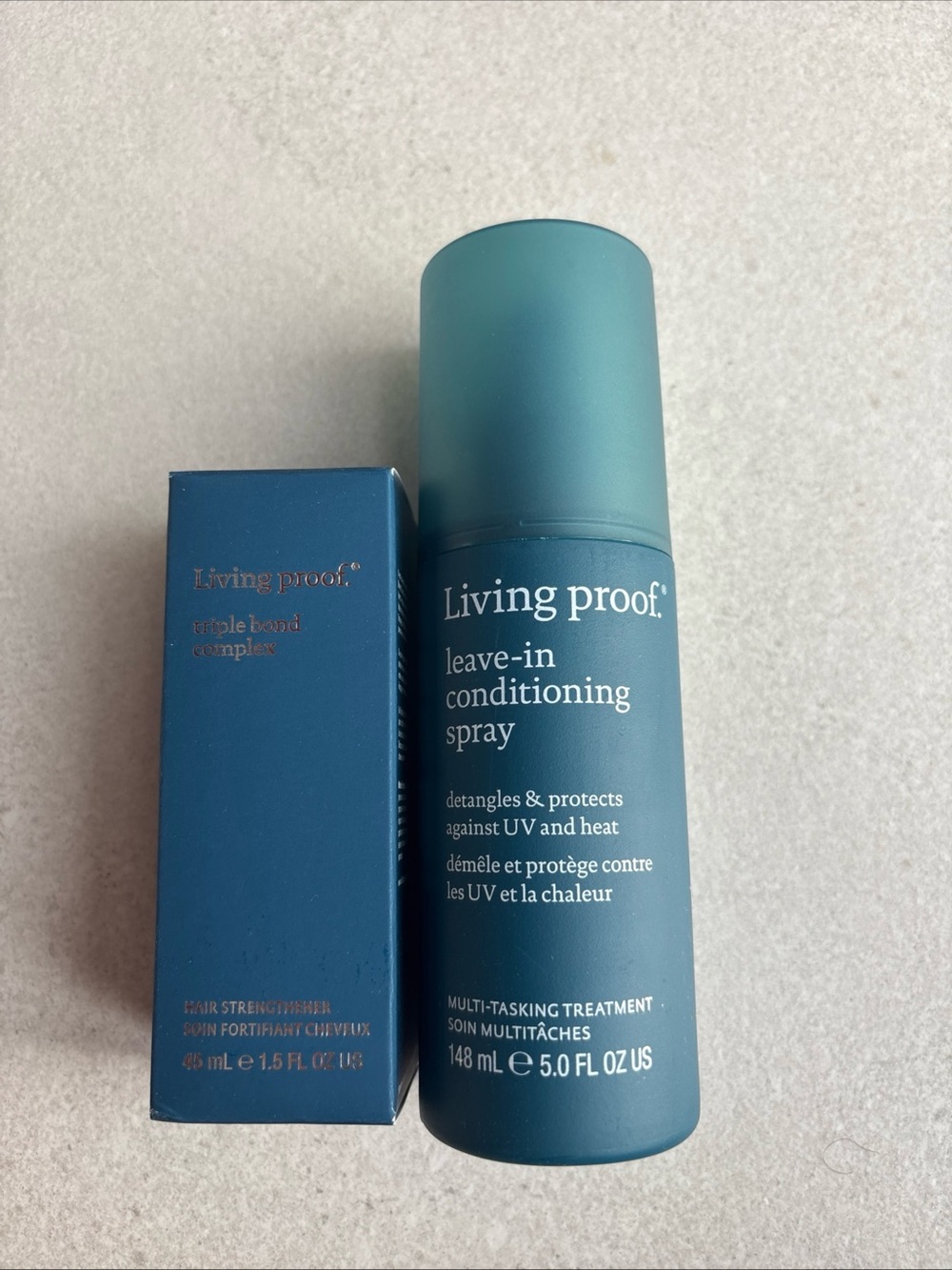 Living Proof Hair Care Duo Triple Bond Complex & Leave-In Spray NEW